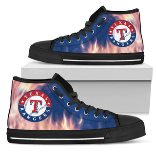 Fighting Like Fire Texas Rangers High Top Shoes