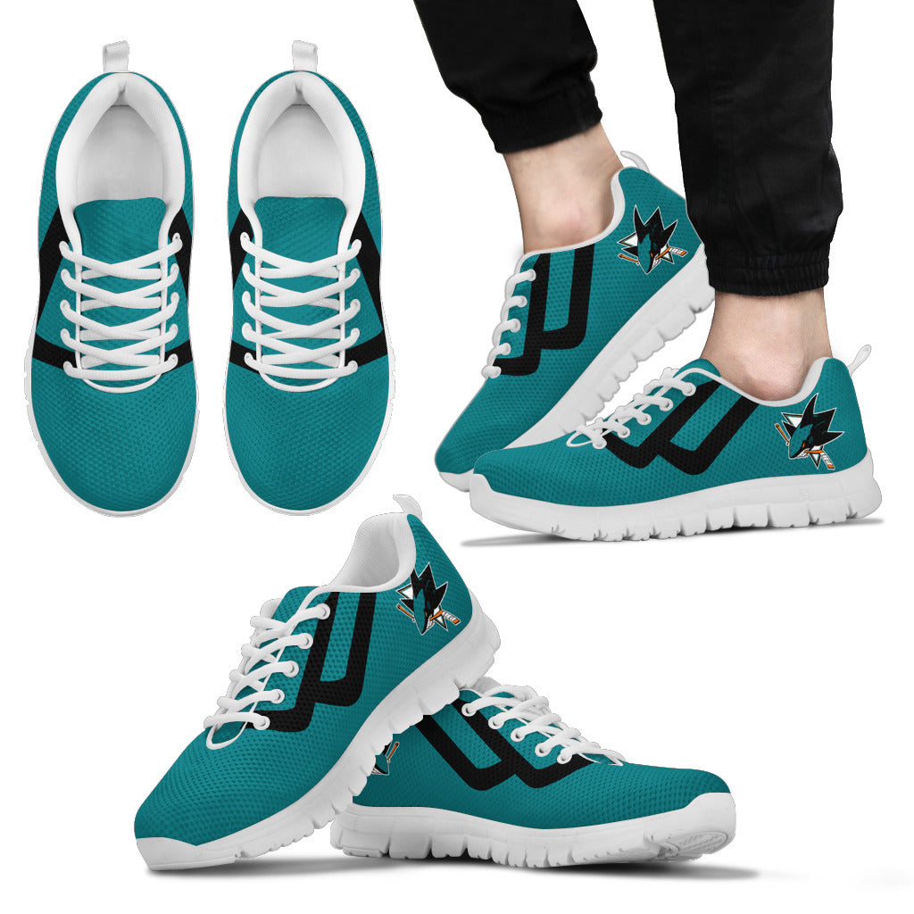 Line Bottom Straight San Jose Sharks Sneakers – Best Funny Store