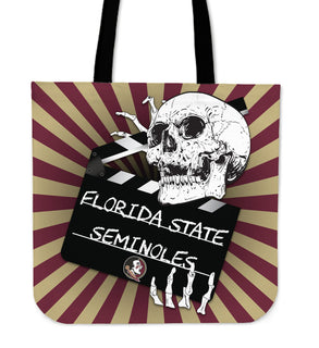 Clapper Film Skull Florida State Seminoles Tote Bags