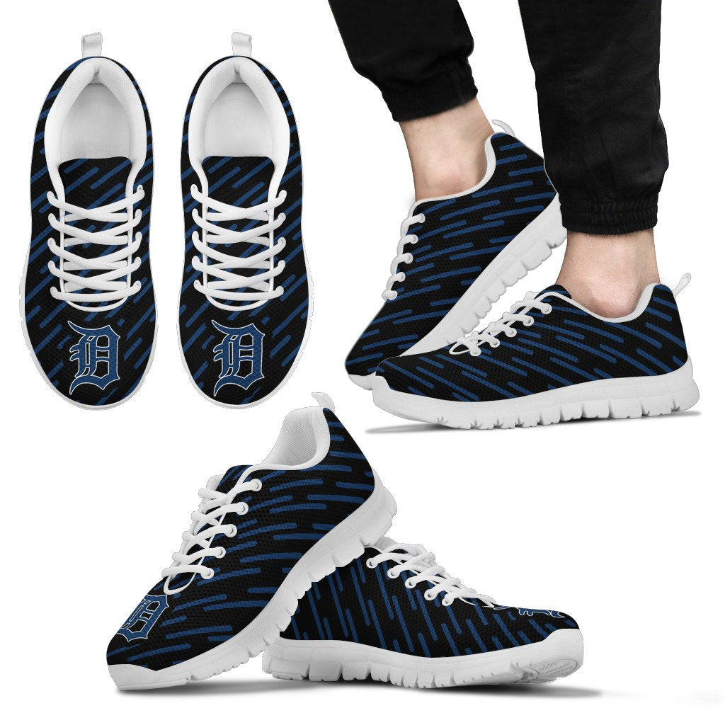 Marvelous Striped Stunning Logo Detroit Tigers Sneakers
