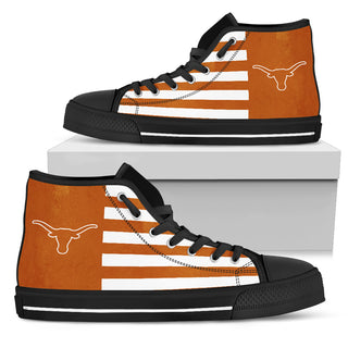 American Flag Texas Longhorns High Top Shoes