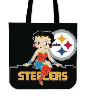 Wonder Betty Boop Pittsburgh Steelers Tote Bags