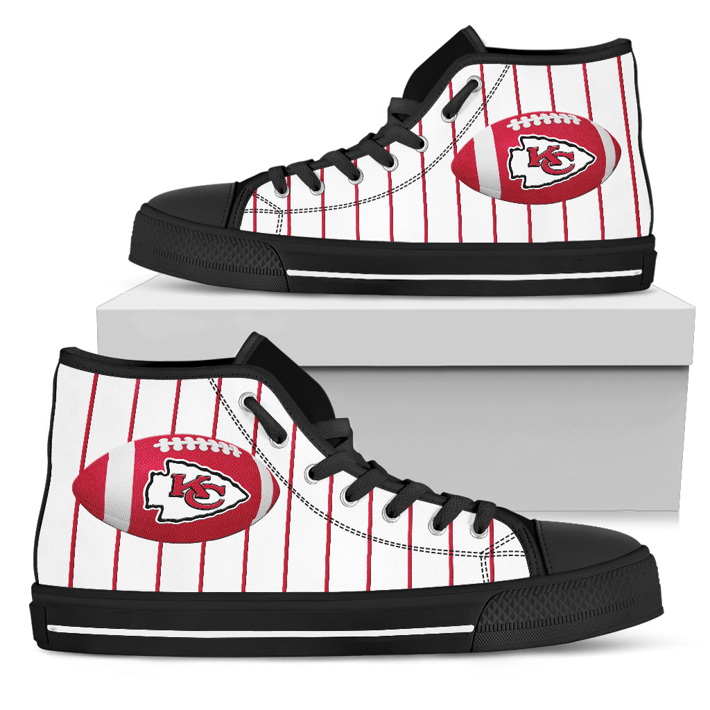 Straight Line With Deep Circle Kansas City Chiefs High Top Shoes