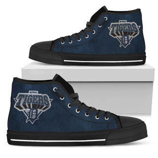 3D Simple Logo Detroit Tigers High Top Shoes