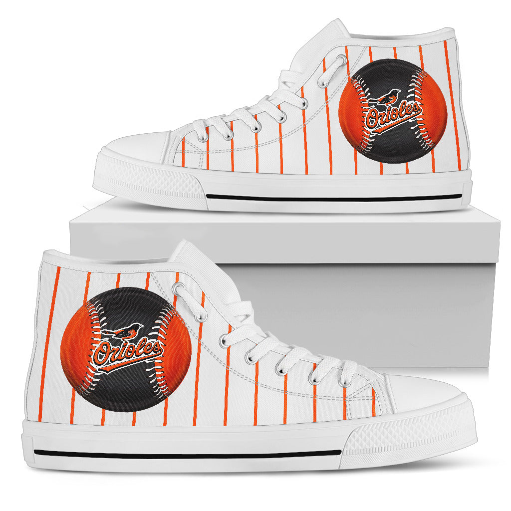 Straight Line With Deep Circle Baltimore Orioles High Top Shoes
