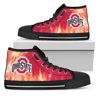 Fighting Like Fire Ohio State Buckeyes High Top Shoes