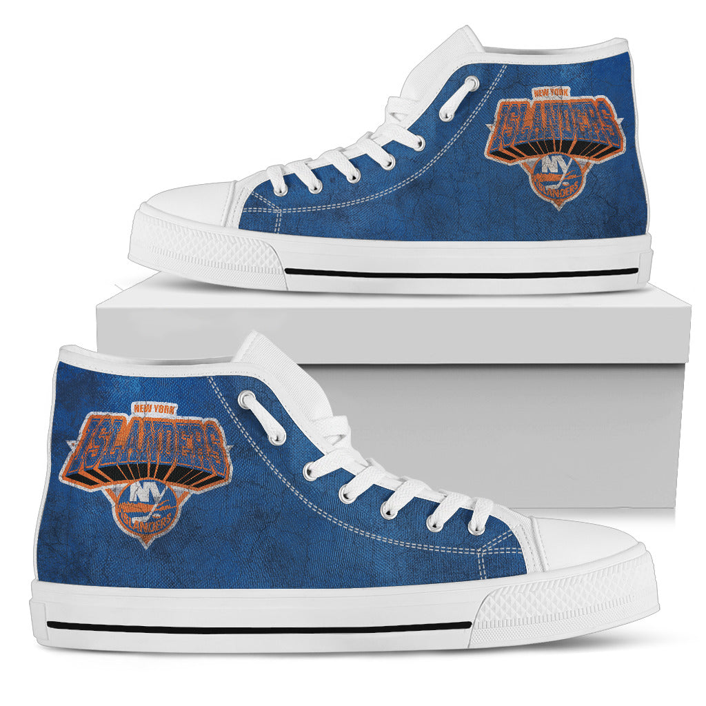 3D Simple Logo New York Islanders High Top Shoes