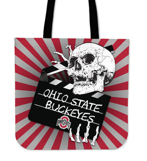 Clapper Film Skull Ohio State Buckeyes Tote Bags