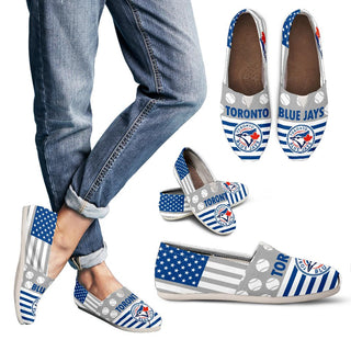 American Flag Toronto Blue Jays Casual Shoes