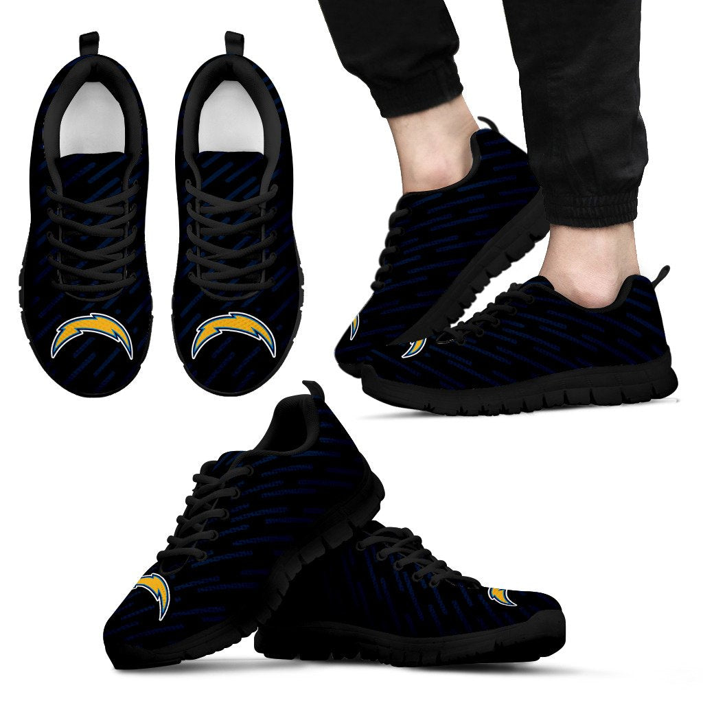 Marvelous Striped Stunning Logo Los Angeles Chargers Sneakers