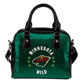 Central Beautiful Logo Circle Lucky Leaf Minnesota Wild Shoulder Handbags