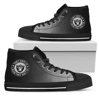 They Hate Us Cause They Ain't Us Oakland Raiders High Top Shoes
