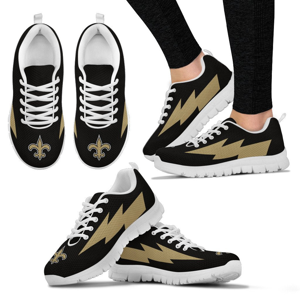 Awesome New Orleans Saints Sneakers Thunder Lightning Amazing Logo