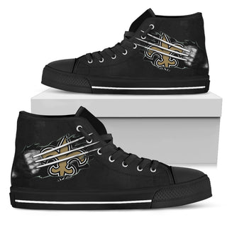 Scratch Of The Wolf New Orleans Saints High Top Shoes