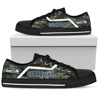 Simple Camo Seattle Seahawks Low Top Shoes