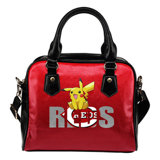Pokemon Sit On Text Cincinnati Reds Shoulder Handbags