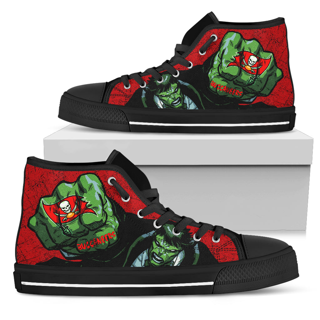 Hulk Punch Tampa Bay Buccaneers High Top Shoes