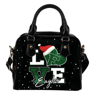 Love Word Christmas Sweet Eastern Michigan Eagles Shoulder Handbags
