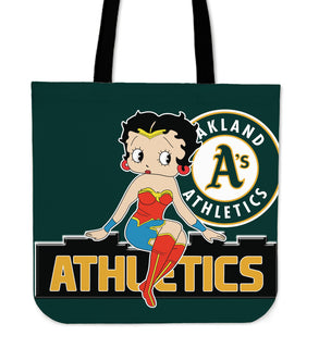 Wonder Betty Boop Oakland Athletics Tote Bags