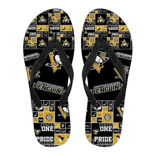 Pride Flag Pittsburgh Penguins Flip Flops