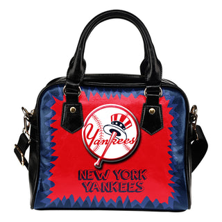 Jagged Saws Mouth Creepy New York Yankees Shoulder Handbags