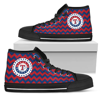 Chevron Broncos Texas Rangers High Top Shoes