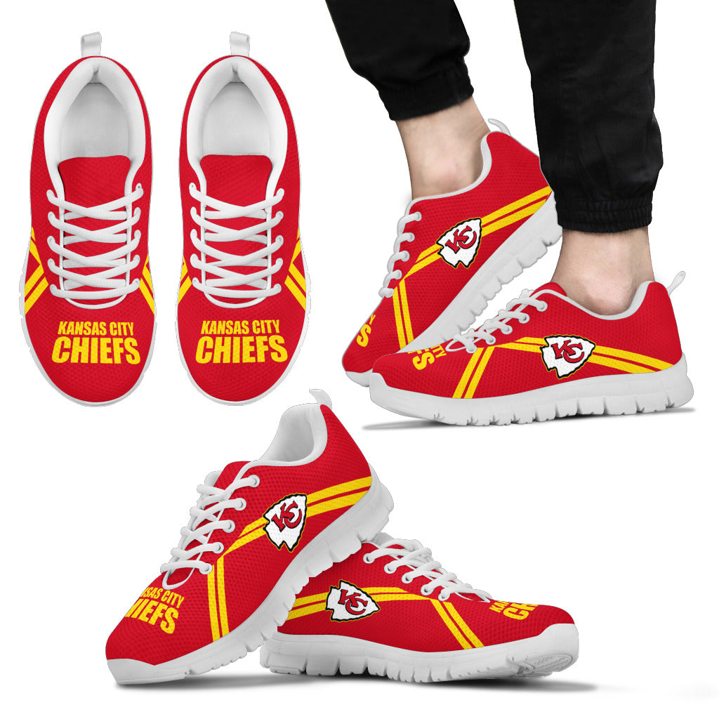Kansas City Chiefs Parallel Line Logo Sneakers – Best Funny Store