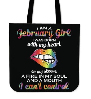 I Am A February Girl Tote Bags