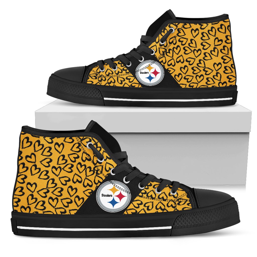 Perfect Cross Color Absolutely Nice Pittsburgh Steelers High Top Shoes