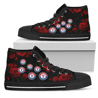 Lovely Rose Thorn Incredible Texas Rangers High Top Shoes