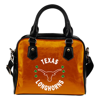 Central Beautiful Logo Circle Lucky Leaf Texas Longhorns Shoulder Handbags