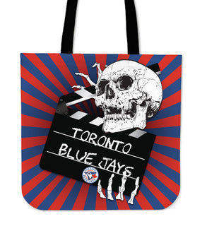 Clapper Film Skull Toronto Blue Jays Tote Bags