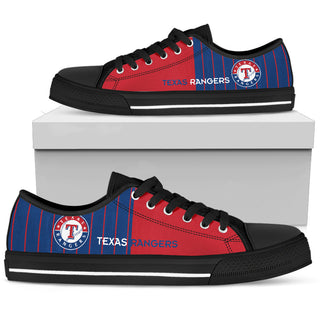 Simple Design Vertical Stripes Texas Rangers Low Top Shoes