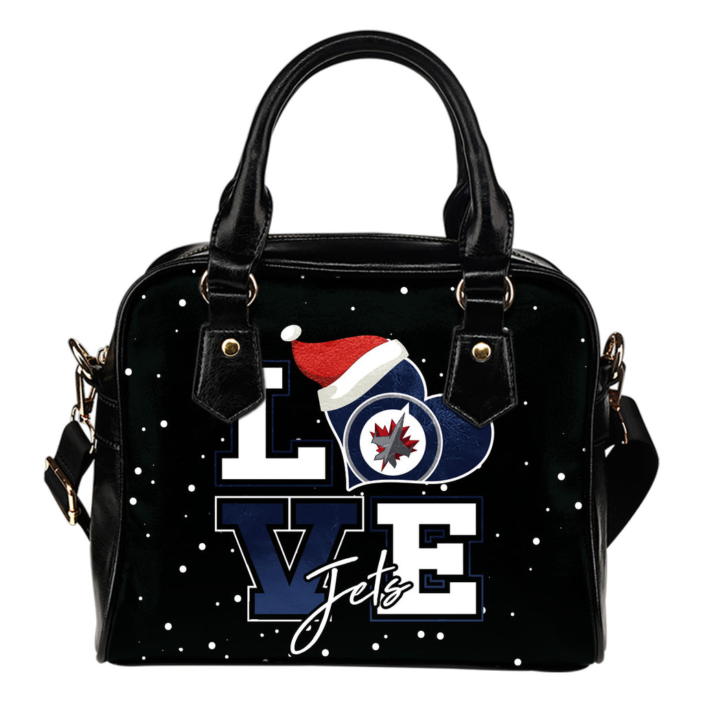 Love Word Christmas Sweet Winnipeg Jets Shoulder Handbags