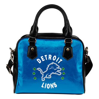 Central Beautiful Logo Circle Lucky Leaf Detroit Lions Shoulder Handbags