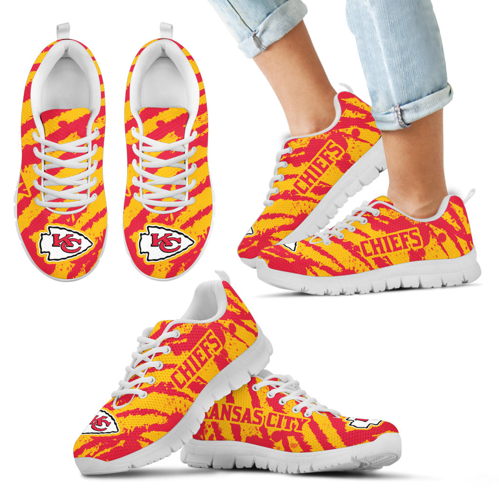 Stripes Pattern Print Kansas City Chiefs Sneakers V3