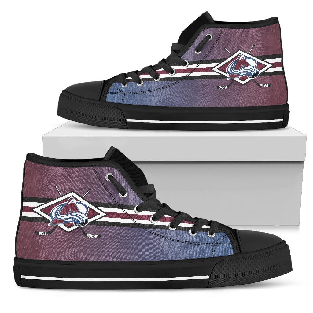 Double Stick Check Columbus Blue Jackets High Top Shoes