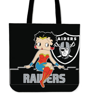 Wonder Betty Boop Oakland Raiders Tote Bags