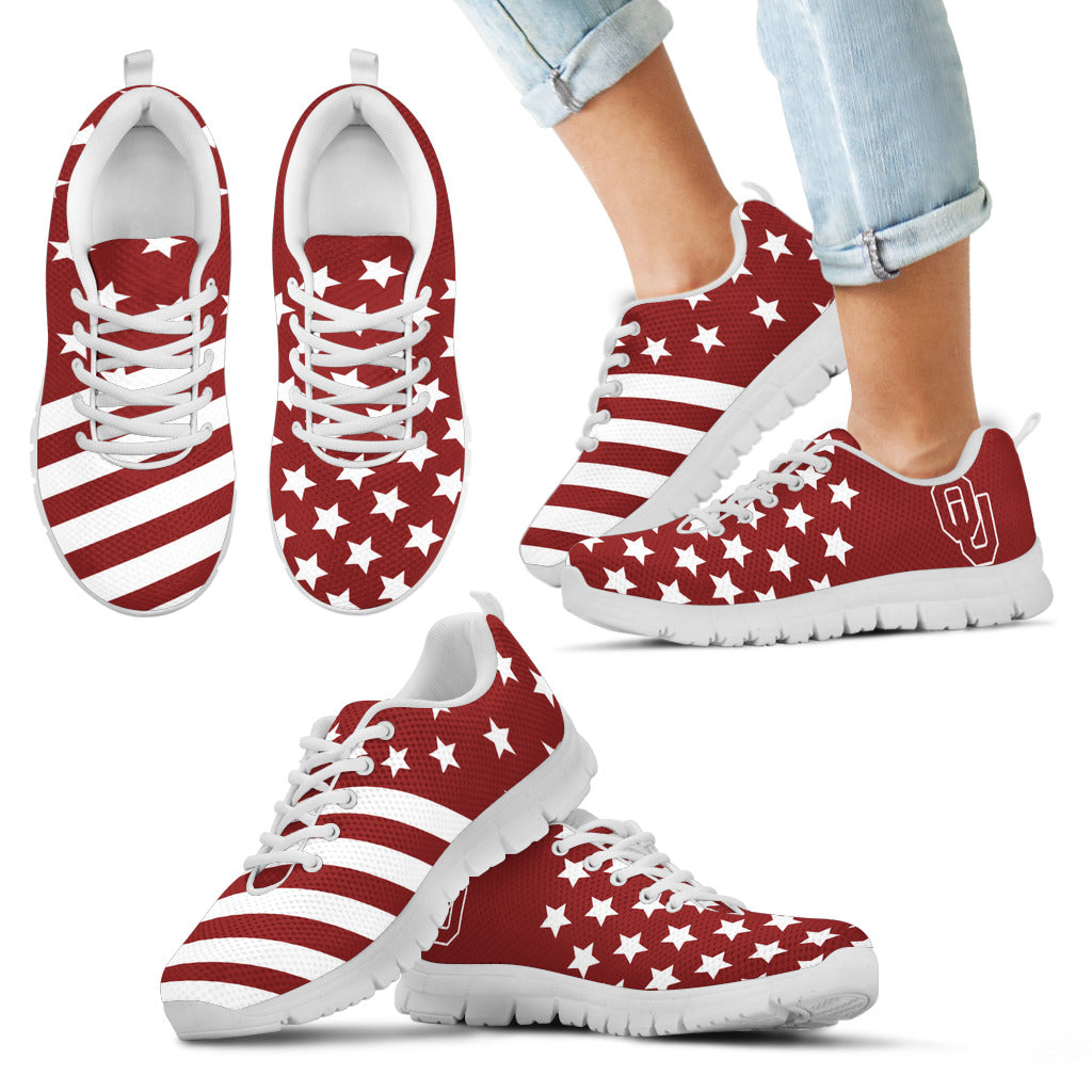American Flag Full Stars Oklahoma Sooners Sneakers