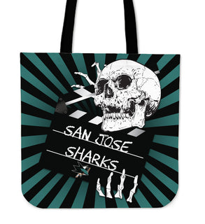 Clapper Film Skull San Jose Sharks Tote Bags