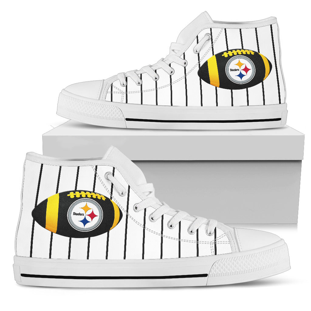 Straight Line With Deep Circle Pittsburgh Steelers High Top Shoes