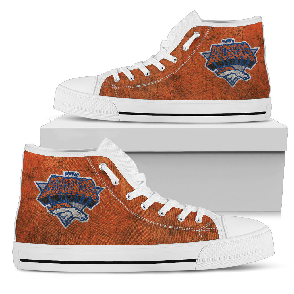 3D Simple Logo Denver Broncos High Top Shoes