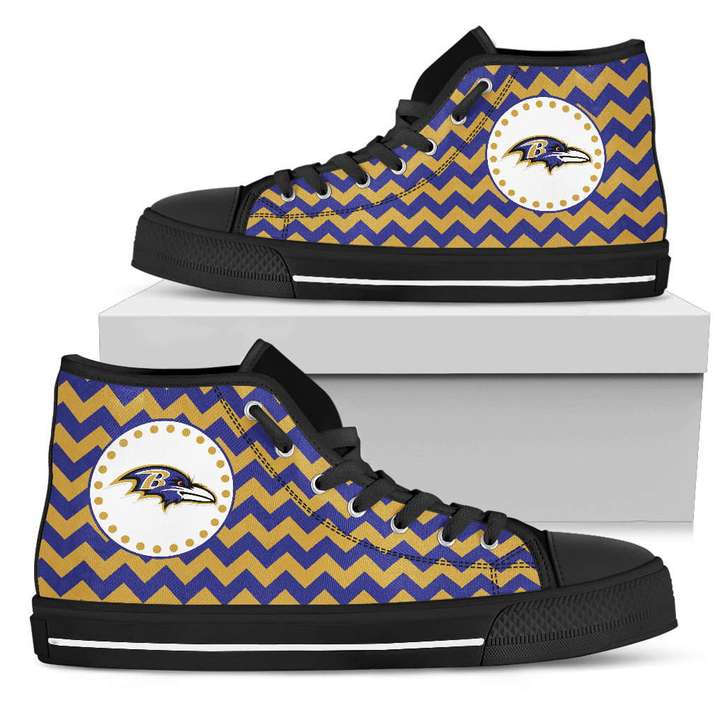 Chevron Broncos Baltimore Ravens High Top Shoes