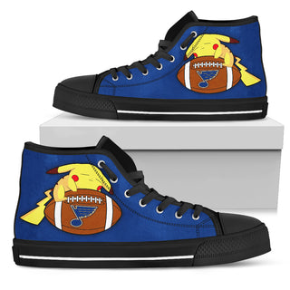 Nice Pikachu Laying On Ball St. Louis Blues High Top Shoes