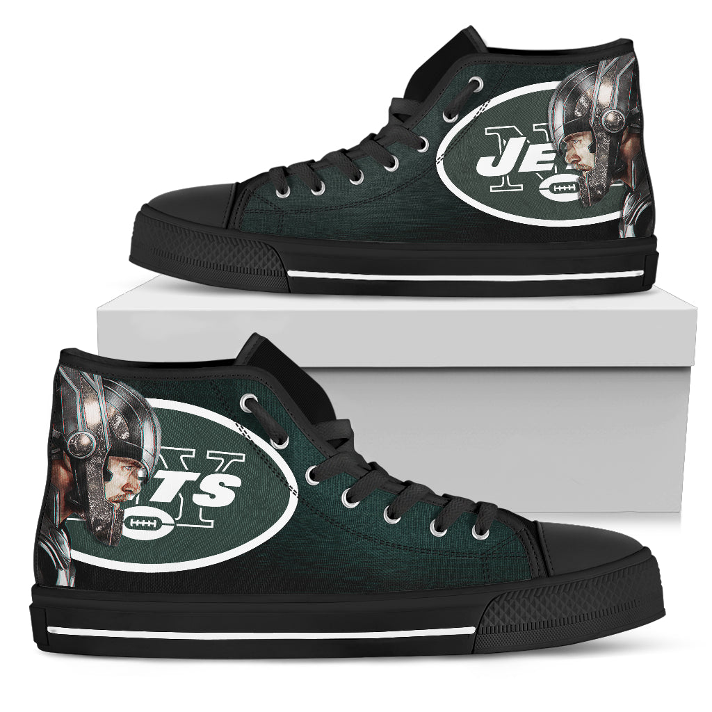 Thor Head Beside New York Jets High Top Shoes