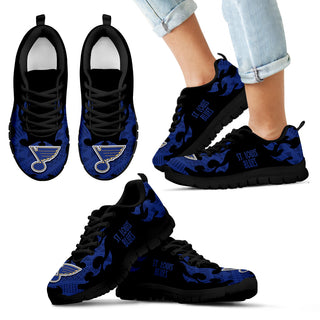 Tribal Flames Pattern St. Louis Blues Sneakers