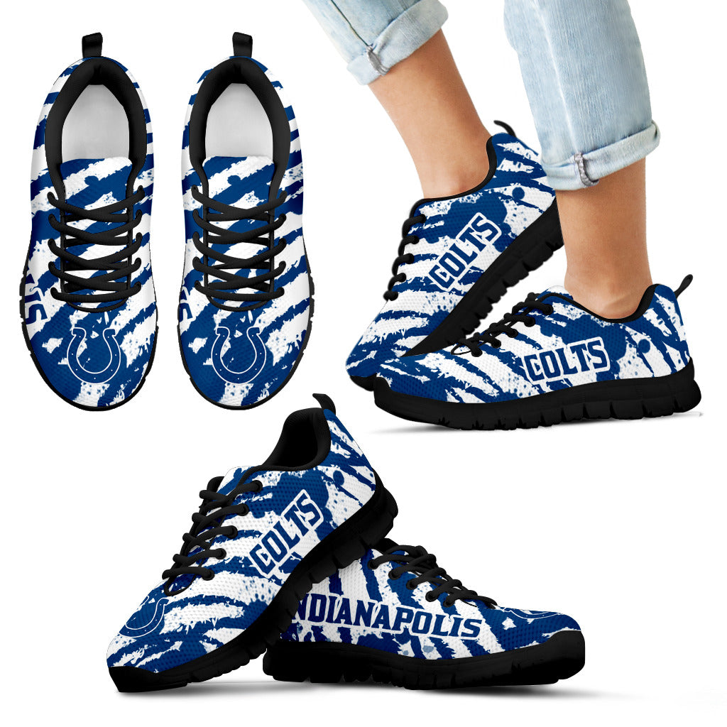 Stripes Pattern Print Indianapolis Colts Sneakers V3