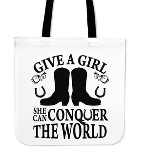Give A Girl The Right Boots Tote Bags Ver 1