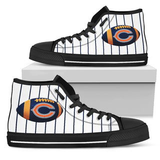 Straight Line With Deep Circle Chicago Bears High Top Shoes