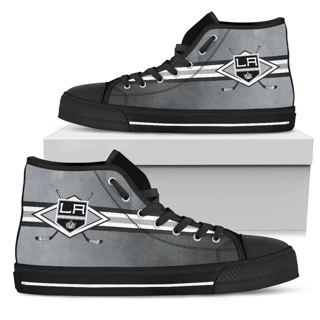 Double Stick Check Los Angeles Kings High Top Shoes
